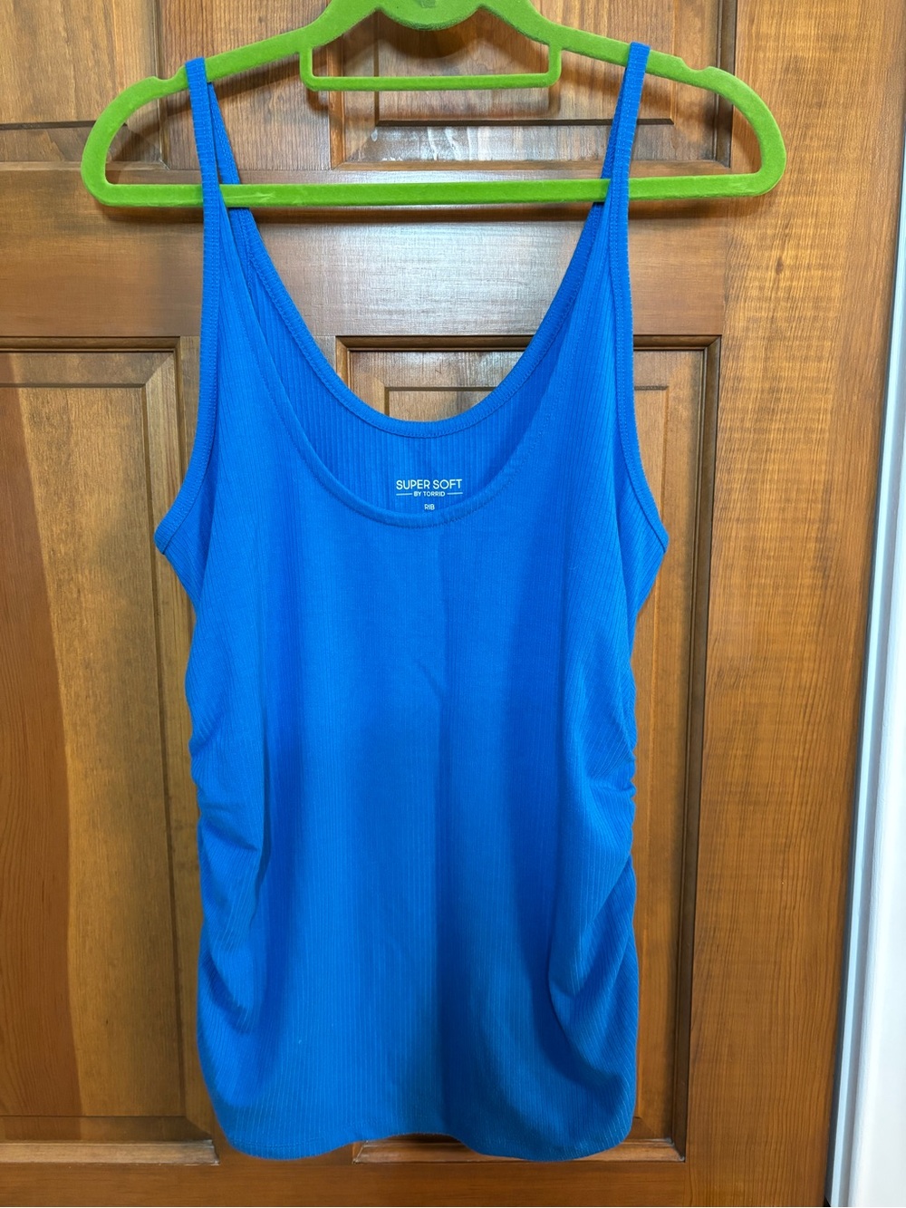 Torrid super soft ribbed ruched side size 2 blue tank - fits like size 1.